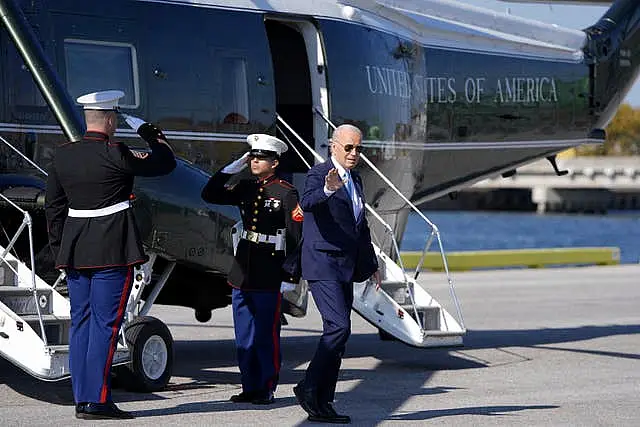 President Joe Biden steps off Marine One