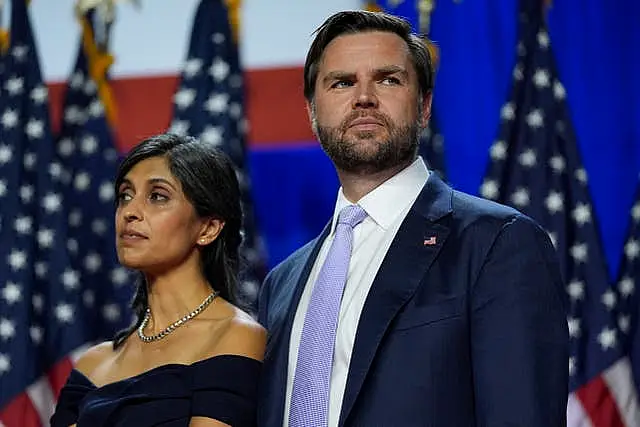 Republican vice presidential nominee JD Vance with his wife Usha Vance