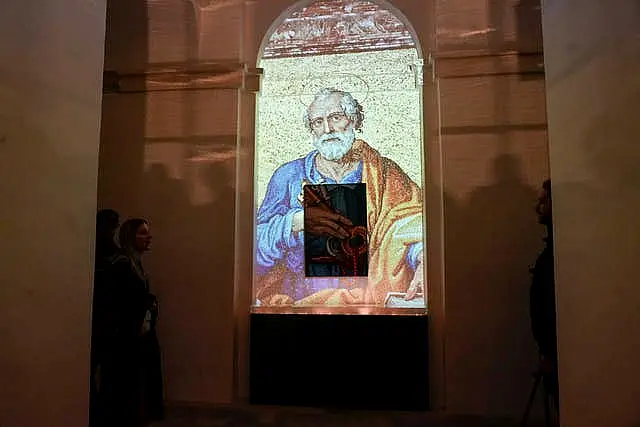 A projected image of St Peter