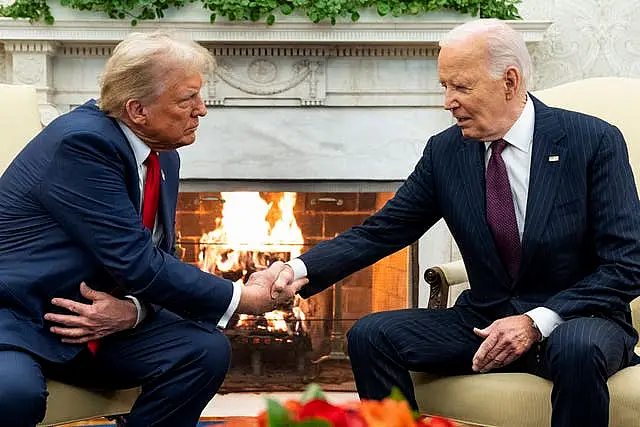 President Joe Biden meets with President-elect Donald Trump in the Oval Office of the White House 