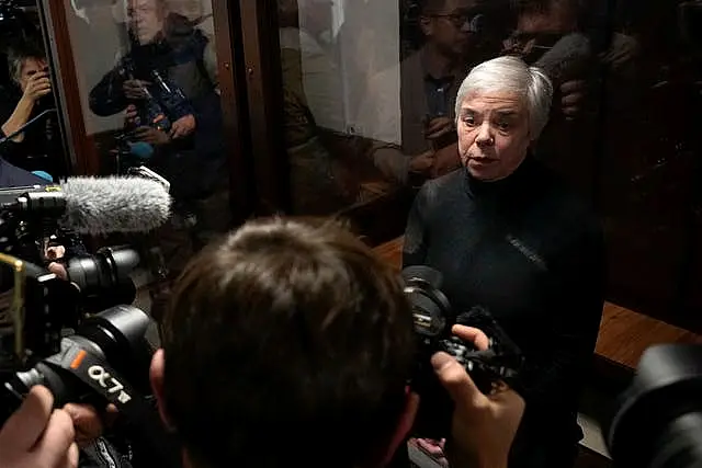 Paediatrician Nadezhda Buyanova in court, facing legal representatives