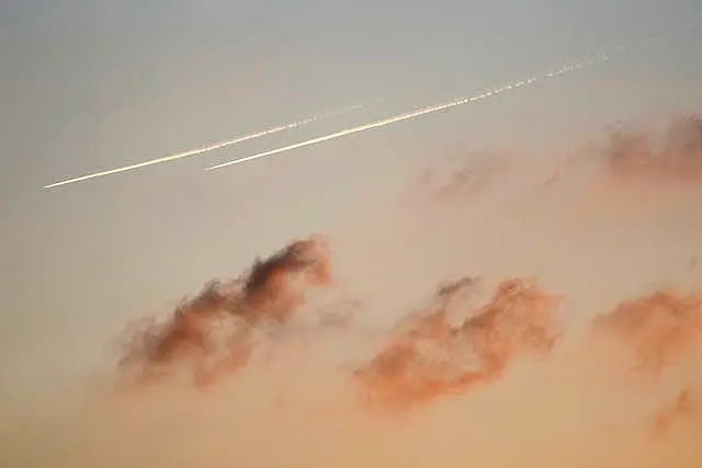 Israeli warplanes fly over Dahiyeh, in the southern suburb of Beirut,