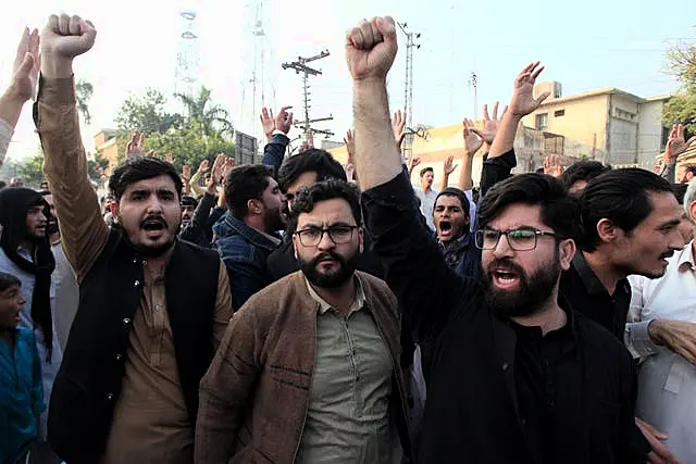 Protesters in the street