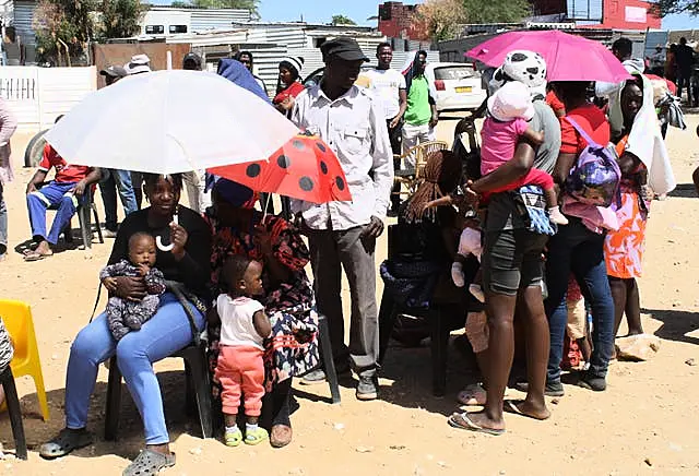 Namibians queue to cast their votes in a presidential election