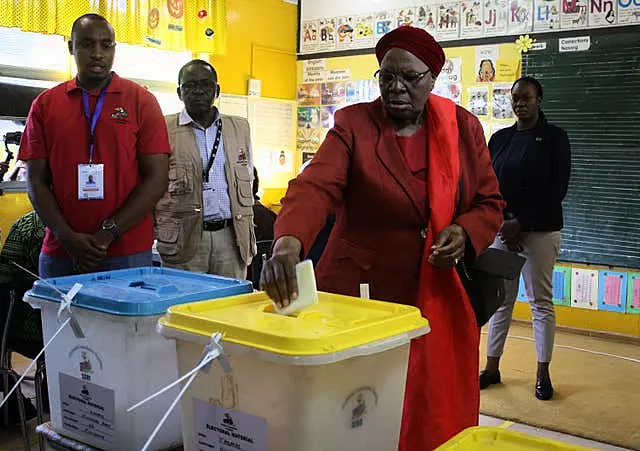 The vice president casts her vote