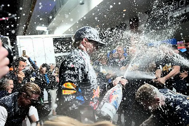 Max Verstappen celebrates 