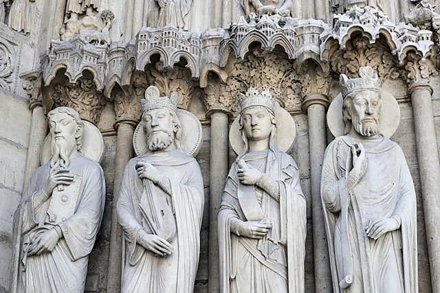 A view of part of a bas-relief outside Notre Dame 