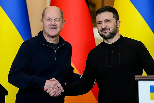 Olaf Scholz and Volodymyr Zelensky