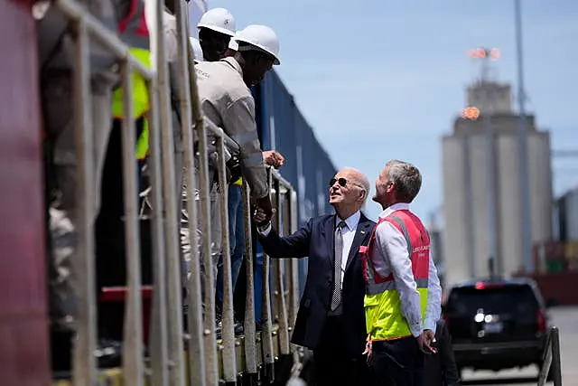 President Joe Biden and Chief Operating Officer of Lobito Atlantic Railway Nicolas Gregoire