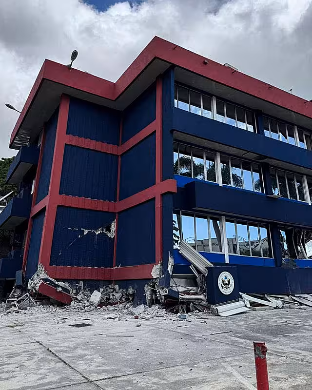 A damaged building in Port Vila, Vanuatu
