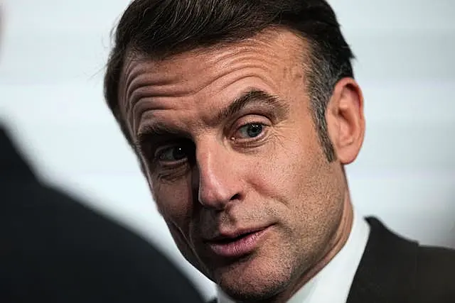 A close-up of French President Emmanuel Macron 