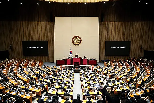 An overhead view of the South Korean parliament