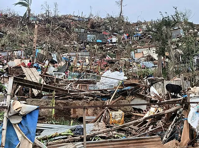 Extensive damage on Mayotte after a cyclone hit