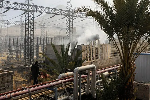 Smoke rises from the scene of an Israeli air strike in Yemen