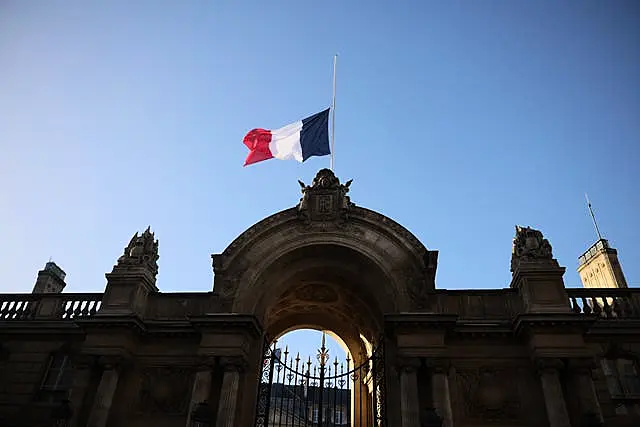 French flags at half mast