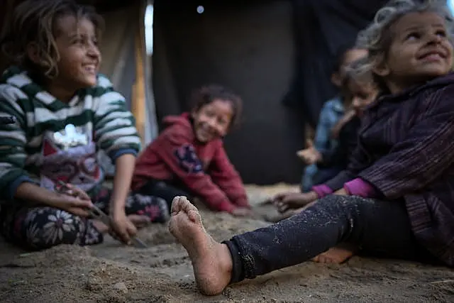 Palestinian children smiling