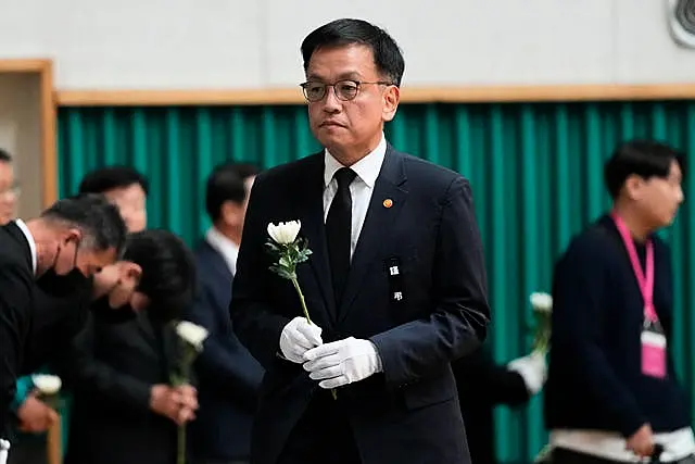 South Korea’s acting president Choi Sang-mok arrives to pray for the victims of the plane crash