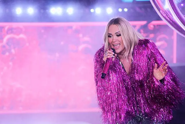 Carrie Underwood performing at Times square New Year’s Eve celebration