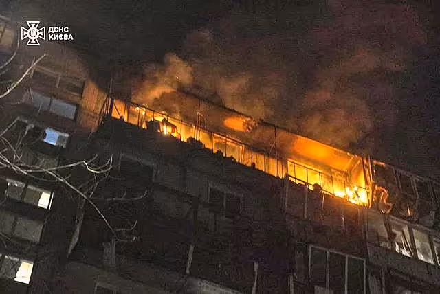 A high apartment on fire