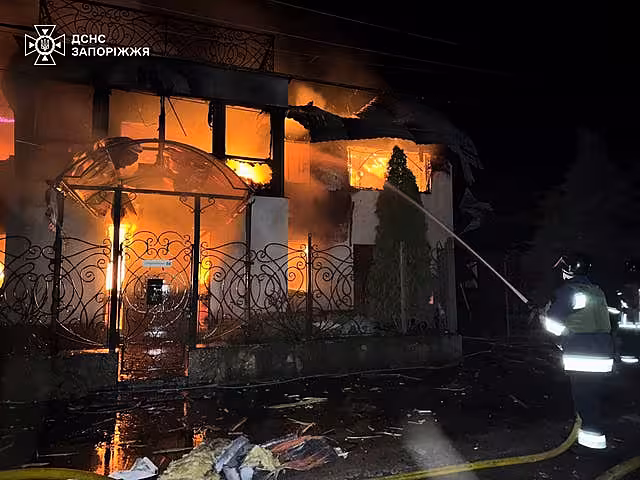 Fire in a building in Zaporizhzhia
