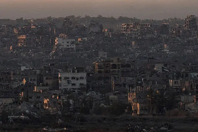 Destroyed buildings in the Gaza Strip