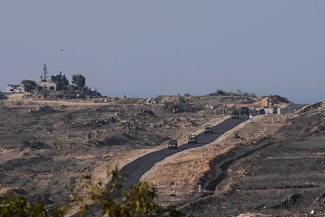 Israeli armoured vehicles near the Gaza Strip