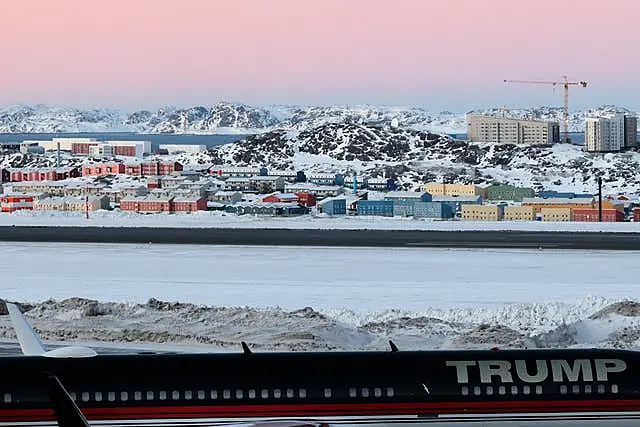 A plane carrying Donald Trump Jr landing in Nuuk, Greenland