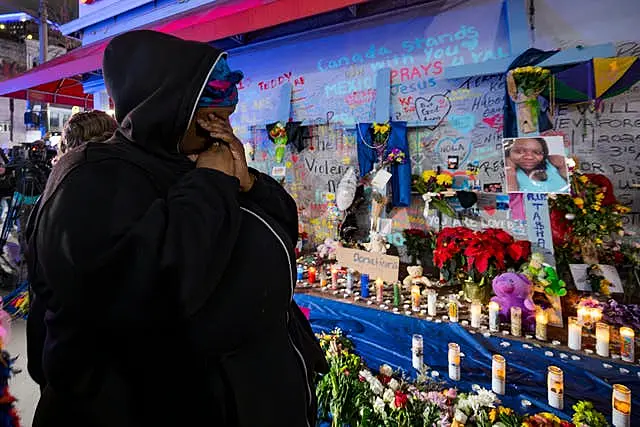 Woman at memorial