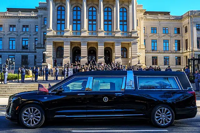 The hearse transporting the body of former US president Jimmy Carter stops at Georgia’s State Capitol for a moment of silence