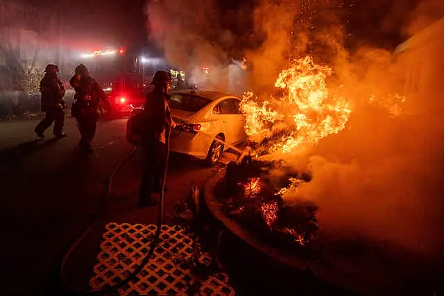 Firefighters battle the Eaton Fire