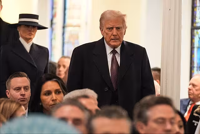 Donald and Melania Trump at church