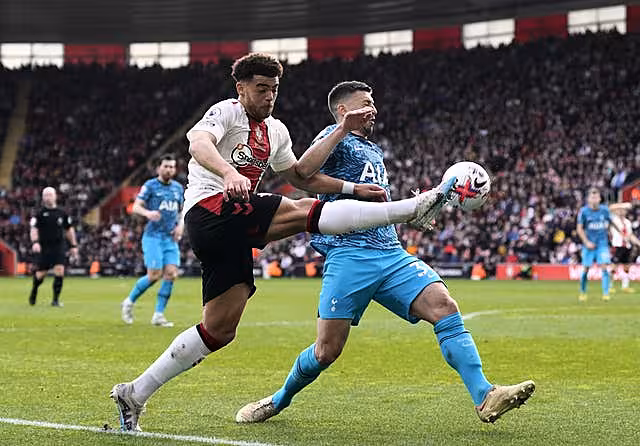 Che Adams (left) in action for Southampton