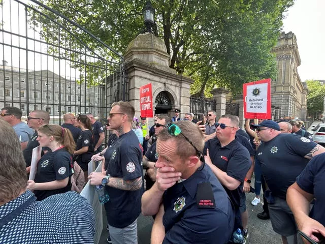 Retained firefighter protest
