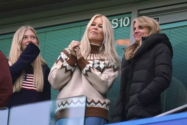 Claudia Schiffer (centre) watched on at the Bridge