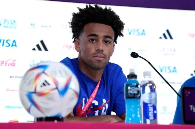 USA captain Tyler Adams during a press conference