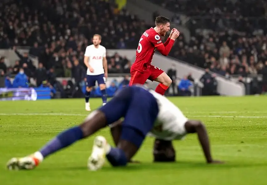 Andrew Robertson celebrates his goal for Liverpool