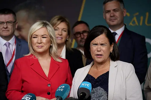 Sinn Fein’s President Mary Lou McDonald with First Minister of Northern Ireland Michelle O’Neill 