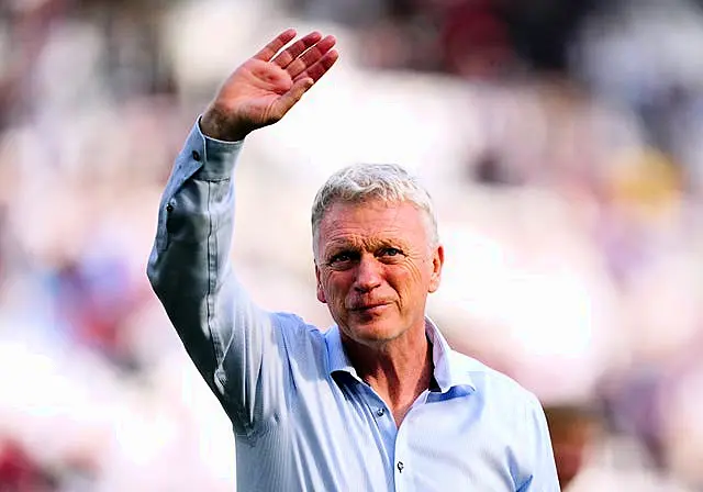 Former West Ham manager David Moyes waves to the fans at the London Stadium