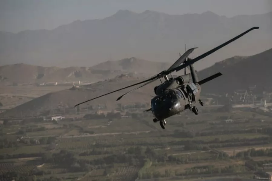 A helicopter over Kabul (Dan Kitwood/Archvie/PA)
