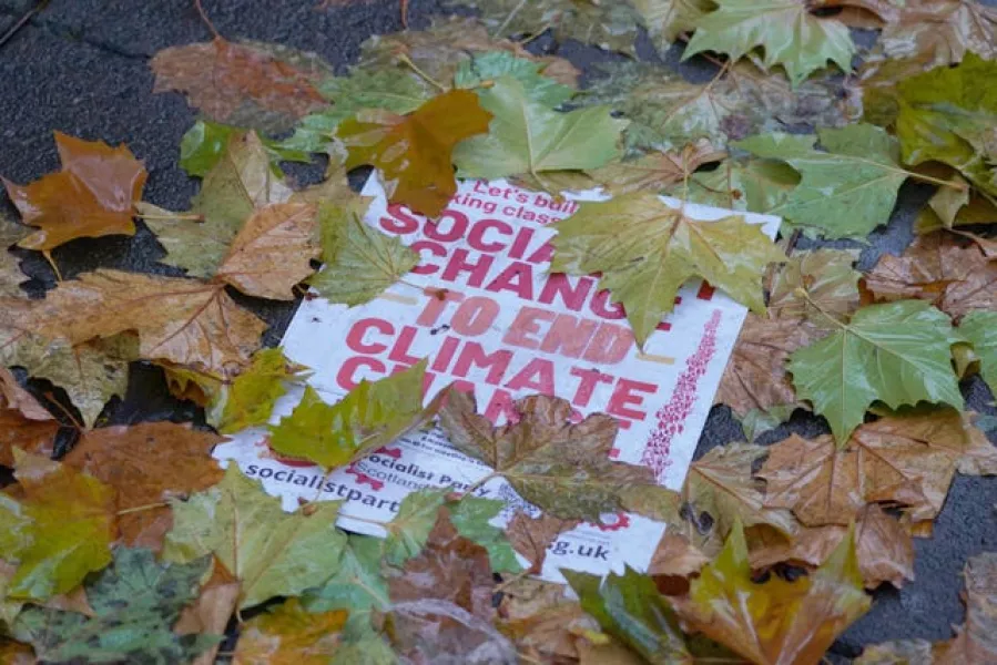 A discarded leaflet on the ground (Andrew Milligan/PA)