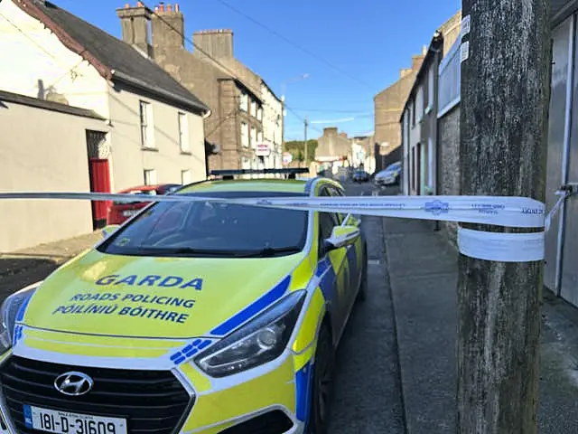 A police car and tape in New Ross, Co Wexford