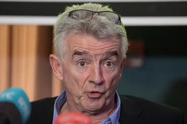 Michael O'Leary speaking at a press conference