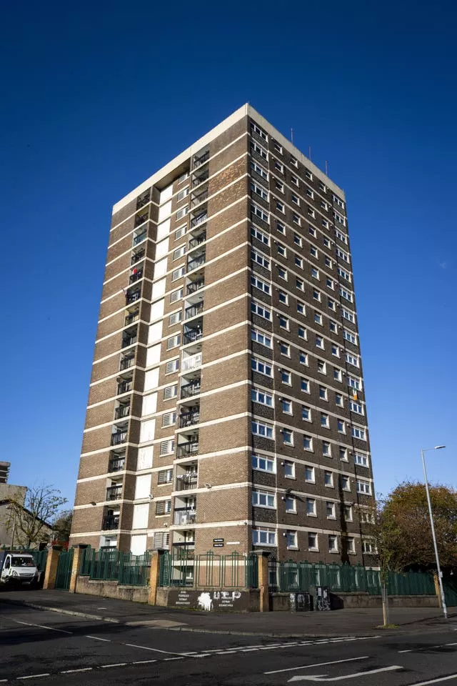 Tower block flats in New Lodge, Belfast