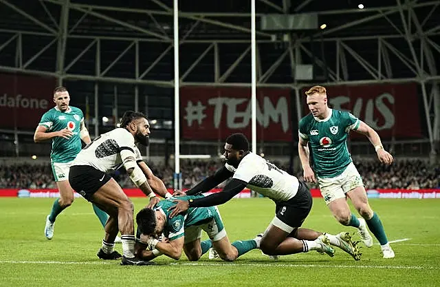 Ireland’s Conor Murray has a try disallowed