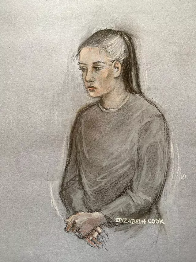 A court artist drawing of Linda De Sousa Abreu in court