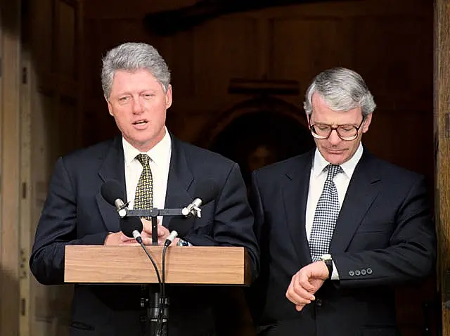 Bill Clinton with John Major