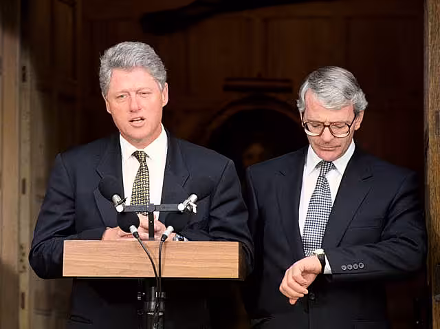 Bill Clinton with John Major