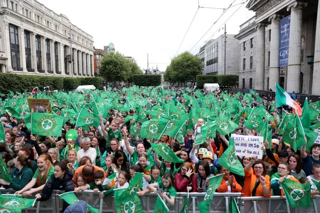 Republic of Ireland fans gathered in Dublin to welcome their team home