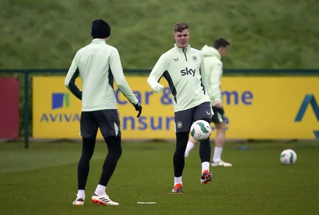 Republic of Ireland’s Evan Ferguson during a training session