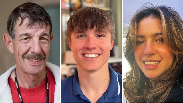 (Left to right) Ian Coates, Barnaby Webber and Grace O'Malley-Kumar all suffered multiple stab wounds (Nottinghamshire Police/PA Media)